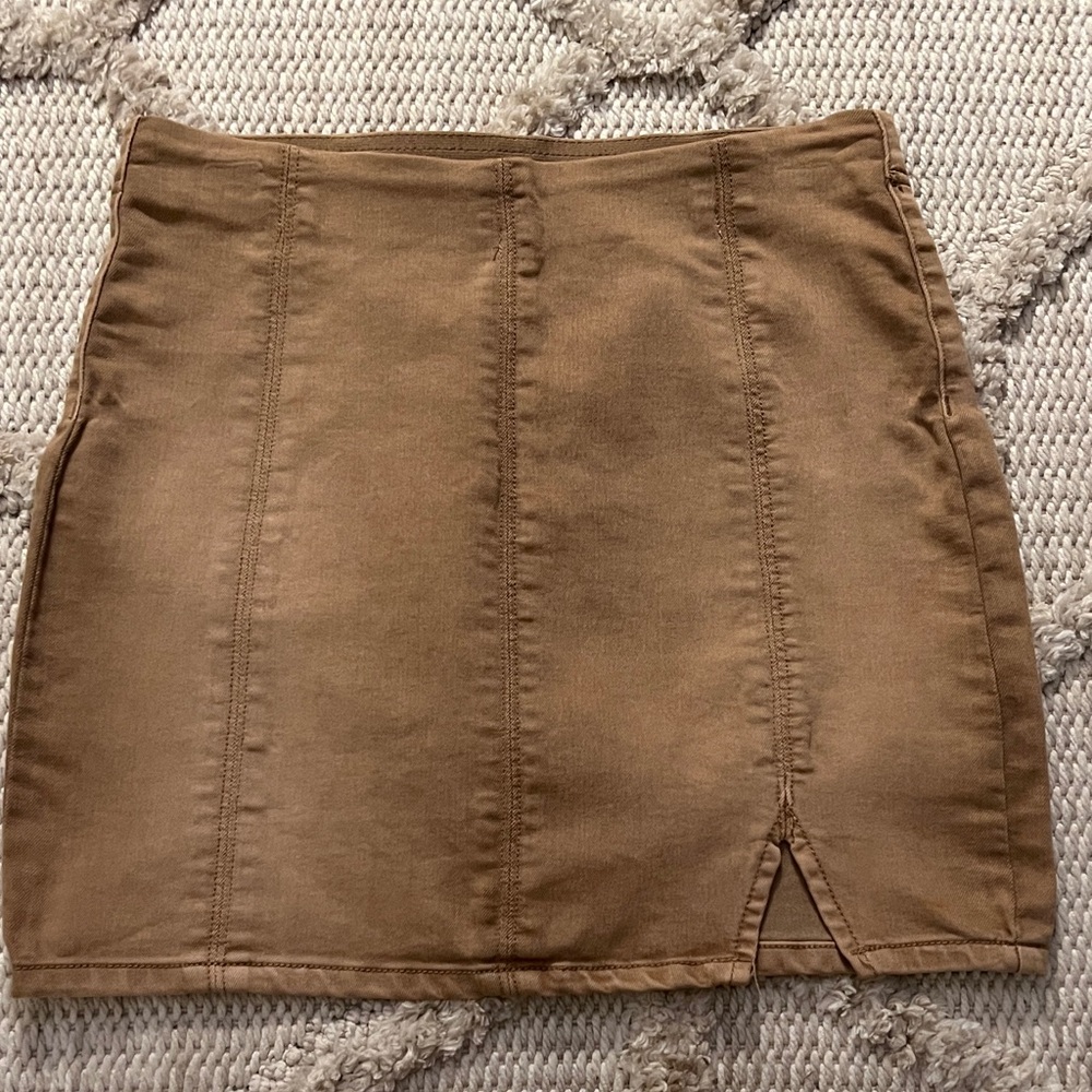 Free People Brown Mini Skirt